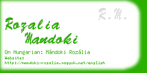 rozalia mandoki business card