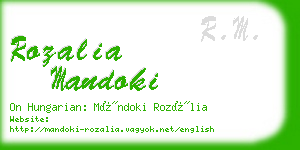rozalia mandoki business card